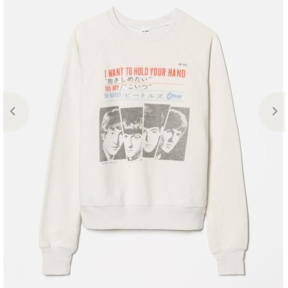 Re/Done Women’s Classic Raglan Crewneck Hold Your Hand Size Large